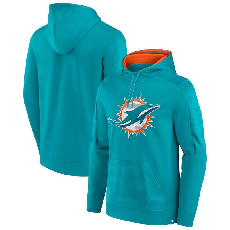 Miami Dolphins Fanatics Branded On The Ball Pullover Hoodie Aqua