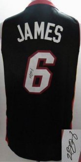 Miami Heat Revolution 30 Autographed 6 LeBron James Black Stitched NBA Jersey