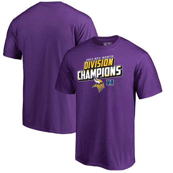 Minnesota Vikings NFL Pro Line by Fanatics Branded 2017 NFC North Division Champions T Shirt Purple