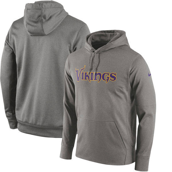 Minnesota Vikings  Circuit Wordmark Essential Performance Pullover Hoodie Gray