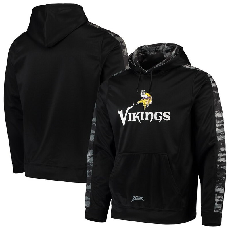 Minnesota Vikings Zubaz Tonal Oxide Pullover Hoodie Black