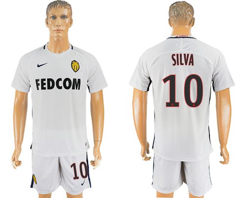 Monaco 10 Silva Away Soccer Club Jersey