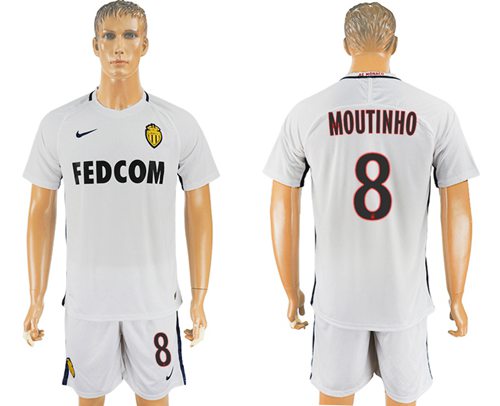 Monaco 8 Moutinho Away Soccer Club Jersey