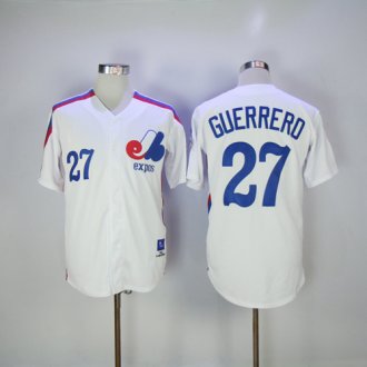 Montreal Expos Mens Jerseys 27 Vladimir Guerrero Throwback Baseball Jersey