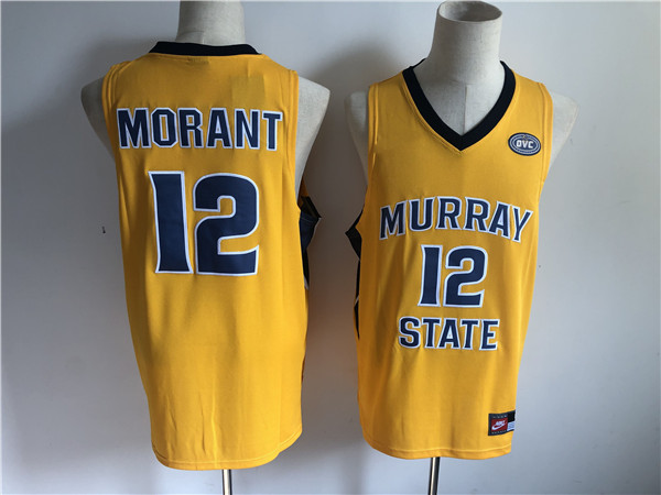 Murray State 12 Ja Morant Yellow Nike College Basketball Jersey