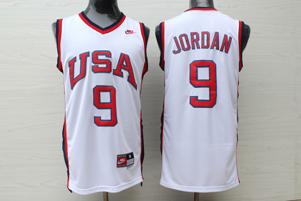 NBA 1984 Olympic Games 9 Michael Jordan white jersey