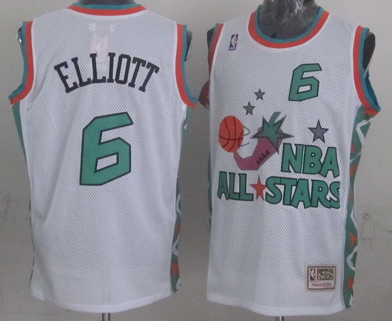 NBA 1996 All Star Game Hardwood Classics Throwback Swingman San Antonio Spurs 6 Sean Elliott Jersey