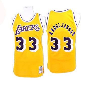 NBA Abdul Jabbar 33 Yellow Throwback Jerseys