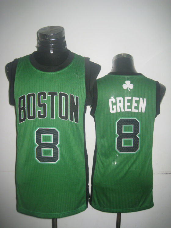 NBA Boston Celtics 8 Jeff Green Authentic Green Black Jersey