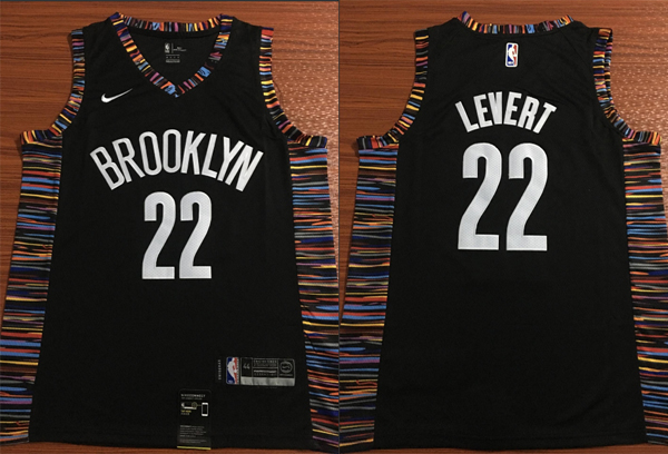 NBA Brooklyn Nets 22 Caris LeVert Black City Edition  Swingman Jersey