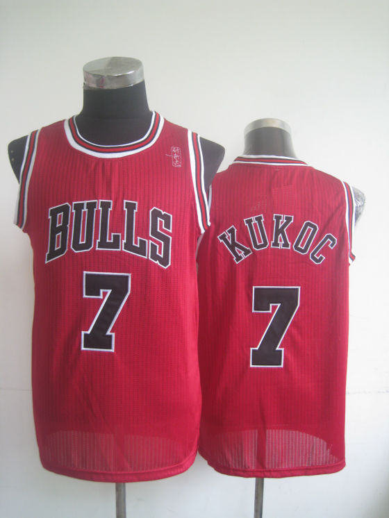 NBA Chicago Bulls 7 Toni Kukoc Authentic Red Jersey