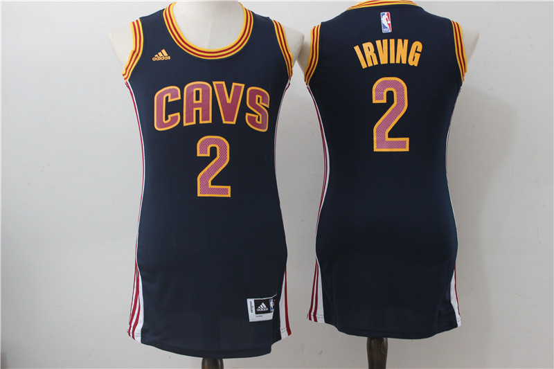 NBA Cleveland Cavaliers 2 Kyrie Irving  Blue Women Dress Jersey