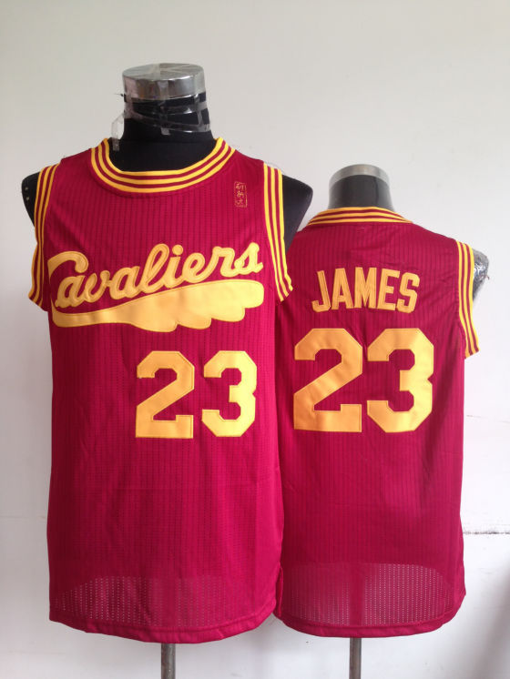 NBA Cleveland Cavaliers 23 Lebron James Authentic Throwback Retro Red Jersey