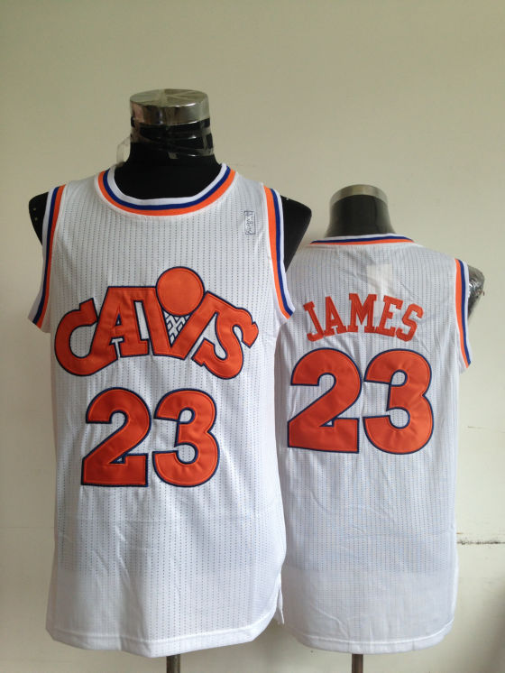 NBA Cleveland Cavaliers 23 Lebron James Cavs Authentic Throwback White Jersey