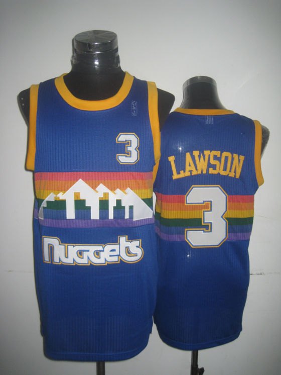 NBA Denver Nuggets 3 Ty Lawson Authentic Throwback Blue Jersey