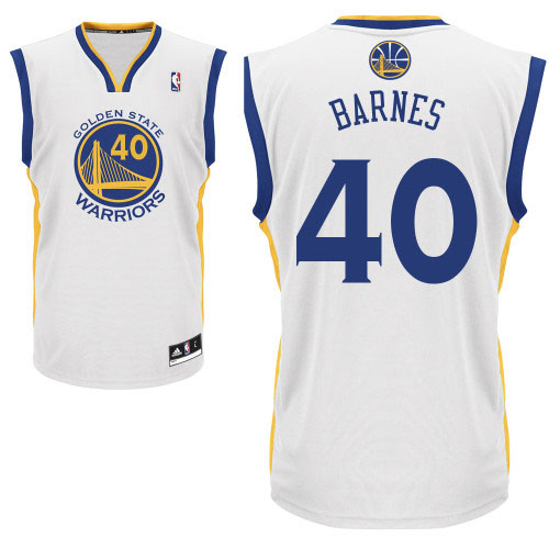 NBA Golden State Warriors 40 Harrison Barnes Authentic Home White Jersey