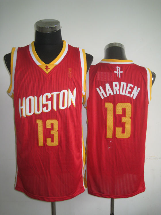NBA Houston Rockets 13 James Harden Authentic Alternate Red Jersey