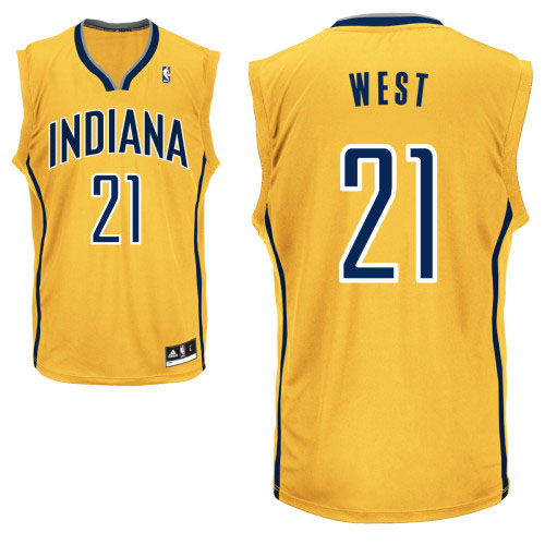 NBA Indiana Pacers 21 David West Authentic Yellow Jersey
