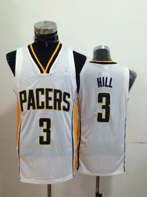 NBA Indiana Pacers 3 George Hill Authentic White Jersey