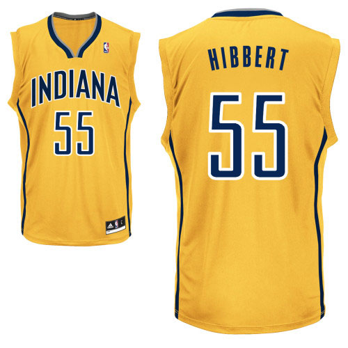 NBA Indiana Pacers 55 Roy Hibbert Authentic Alternate Yellow Jersey
