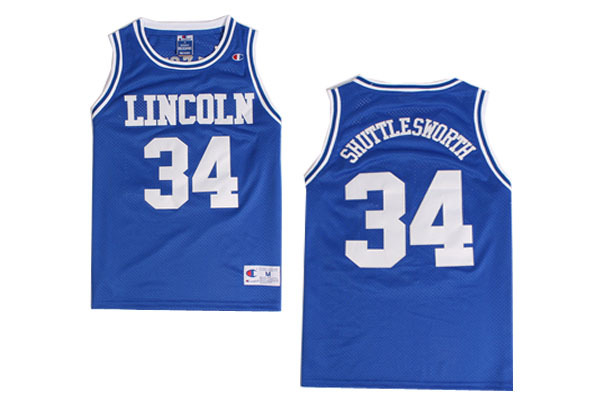 NBA Jesus Shuttlesworth Lincoln Jersey He Got Game Movie Ray Allen Nickname Blue Jersey