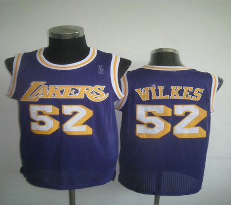 NBA Los Angeles Lakers 52 Jamaal Wilkes Throwback Purple Jersey
