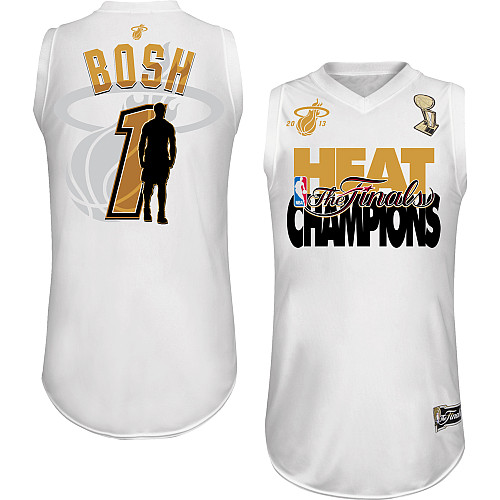 NBA Majestic Miami Heat 1 Chris Bosh 2013 NBA Finals Champions Jersey