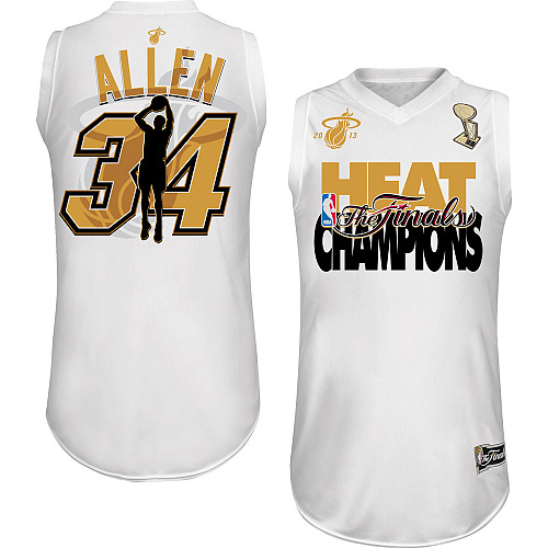 NBA Majestic Miami Heat 34 Ray Allen 2013 NBA Finals Champions Jersey
