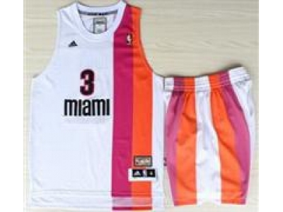 NBA Miami Floridians Heat #3 Dwyane Wade Hardwood Classic Swingman Suits