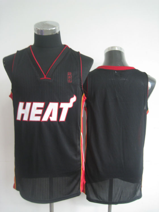 NBA Miami Heat Blank Authentic Road Black Jersey