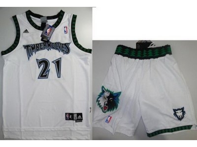 NBA Minnesota Timberwolves #21 Kevin Garnett white Jerseys Suits