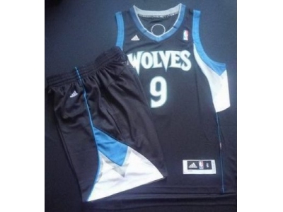 NBA Minnesota Timberwolves #9 Ricky Rubio Black(Revolution 30 Swingman)Suits