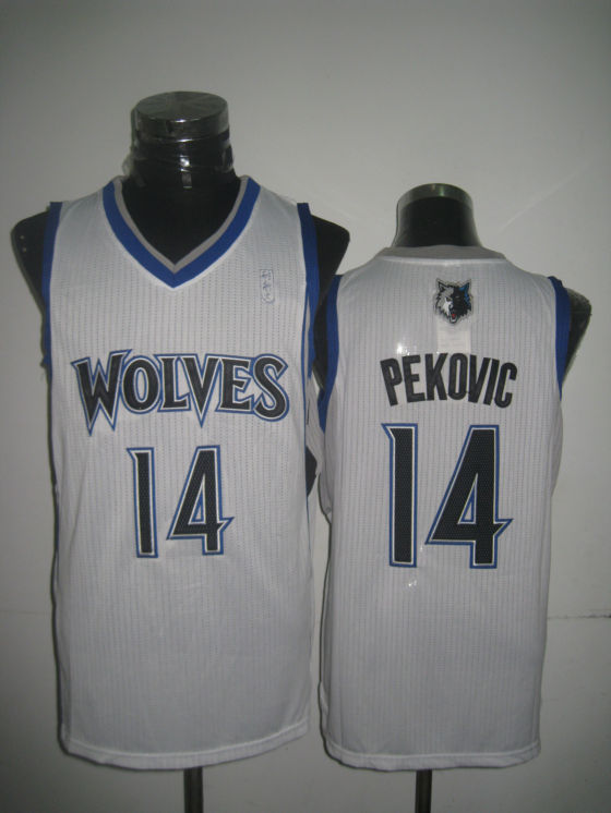 NBA Minnesota Timberwolves 14 Nikola Pekovic Authentic White Jersey