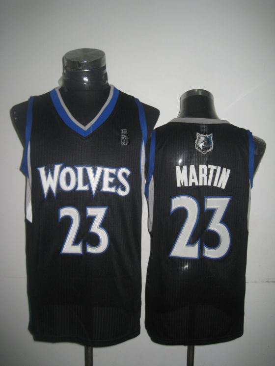 NBA Minnesota Timberwolves 23 Kevin Martin Authentic Black Jersey