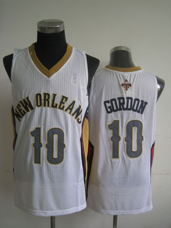 NBA New Orleans Pelicans 10 Eric Gordon Authentic Home White Jersey