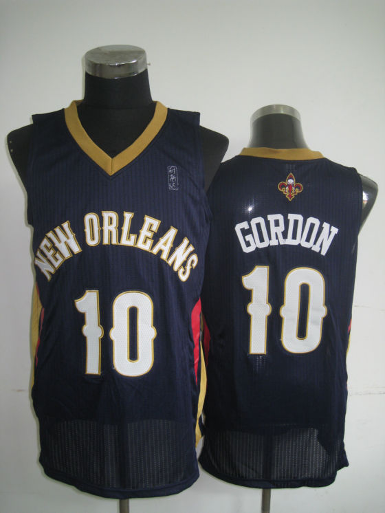 NBA New Orleans Pelicans 10 Eric Gordon Authentic Road Blue Jersey