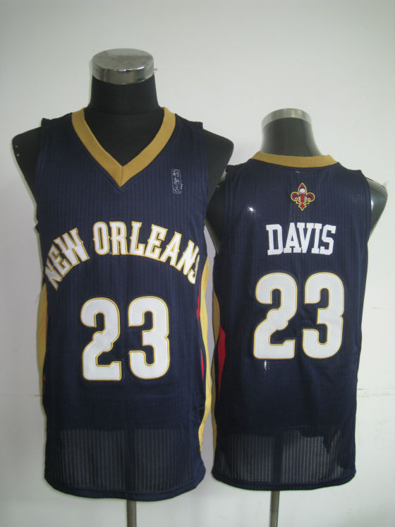 NBA New Orleans Pelicans 23 Anthony Davis Authentic Road Blue Jersey
