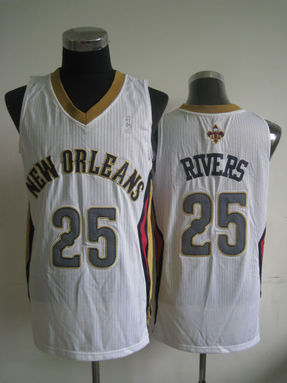 NBA New Orleans Pelicans 25 Austin Rivers Authentic Home White Jersey
