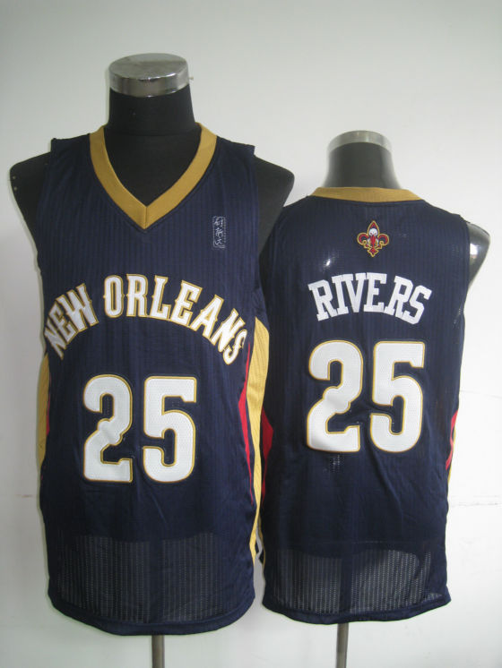 NBA New Orleans Pelicans 25 Austin Rivers Authentic Road Blue Jersey