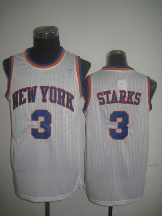 NBA New York Knicks 3 John Starks Authentic White Jersey50429
