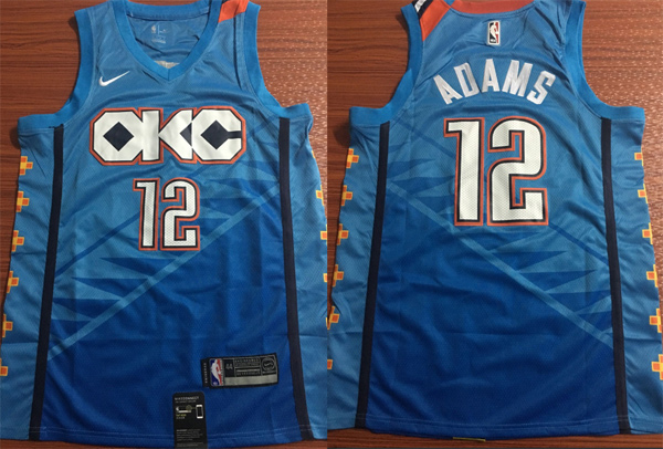 NBA Oklahoma City Thunder #12 Steven Adams Jersey 2018 19 New Season City Edition Blue Jersey