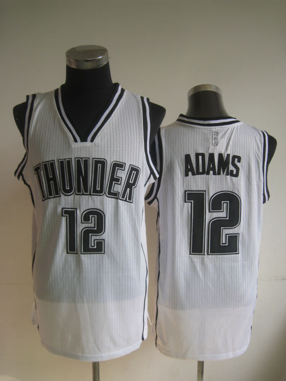 NBA Oklahoma City Thunder 12 Steven Adams Authentic Alternate White Jersey
