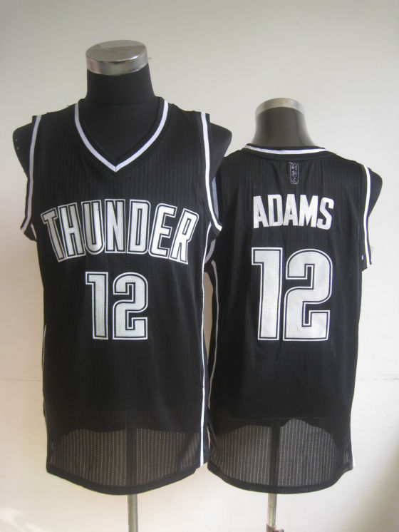 NBA Oklahoma City Thunder 12 Steven Adams Authentic Dark Blue Jersey