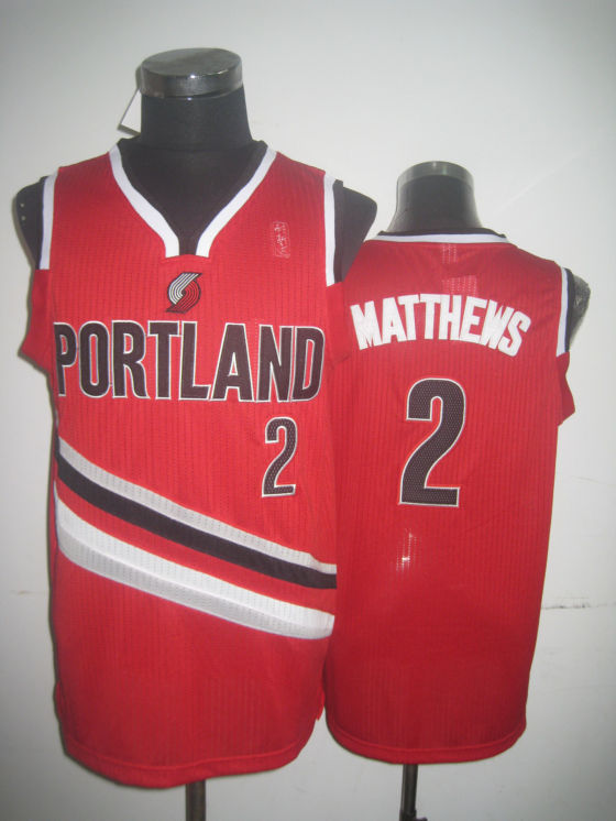 NBA Portland Trail Blazers 2 Wesley Matthews Authentic Red Jersey57224