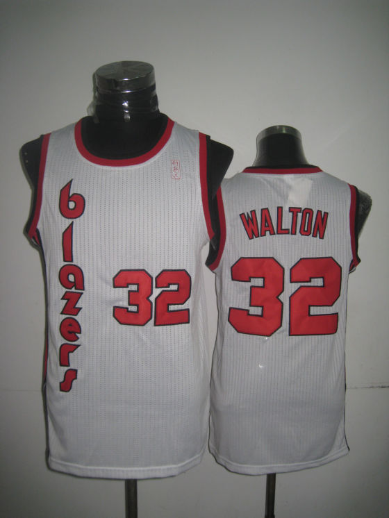 NBA Portland Trail Blazers 32 Bill Walton Authentic White Jersey