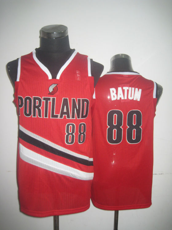 NBA Portland Trail Blazers 88 Nicolas Batum Authentic Red Jersey50635