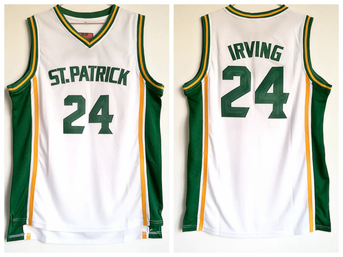 NBA ST.Patrick 24 Kyrie Irving White High School Basketball Jerseys