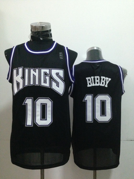 NBA Sacramento Kings 10 Mike Bibby Authetic Black Jersey