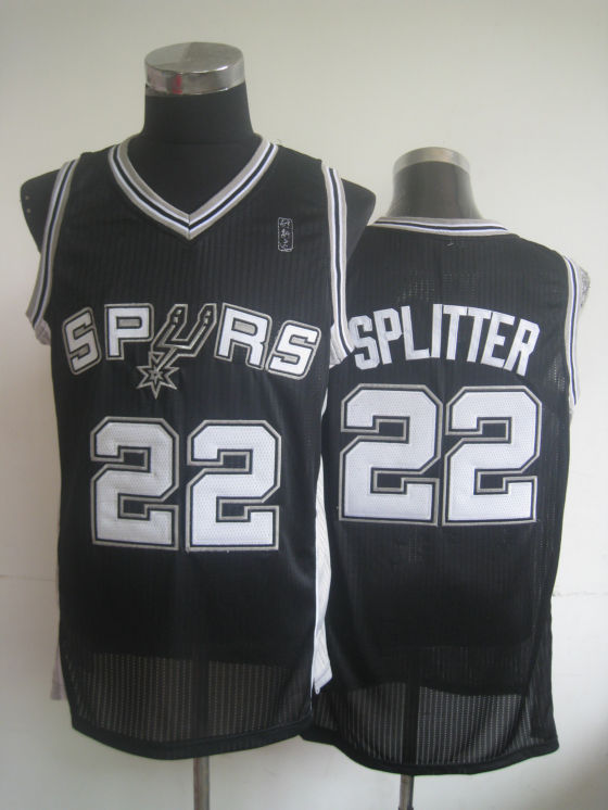 NBA San Antonio Spurs 22 Tiago Splitter Authentic Road Black Jersey