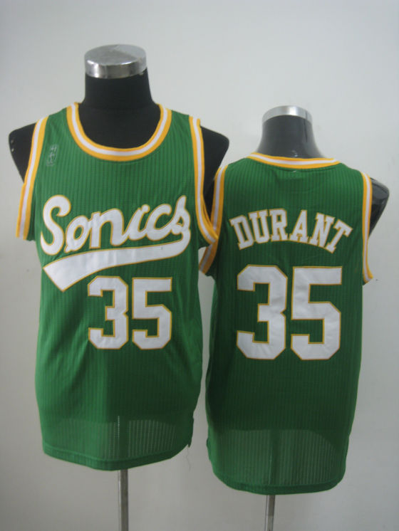 NBA Seattle SuperSonics 35 Kevin Durant Authentic Green Jerseys